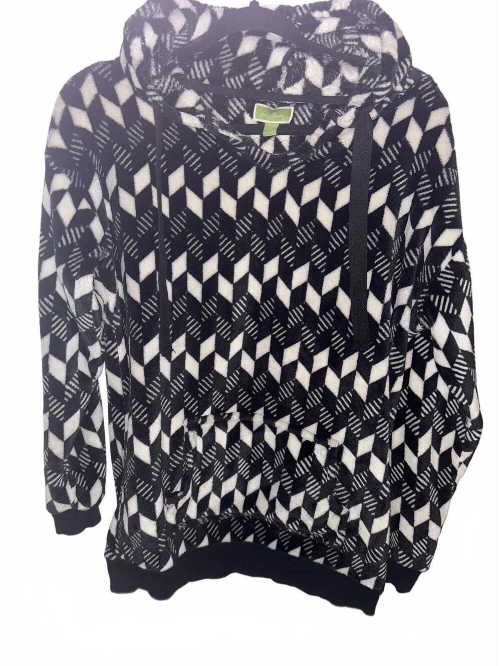 Vera Bradley Cozy Fleece Hoodie - Geometric Pattern - Size M